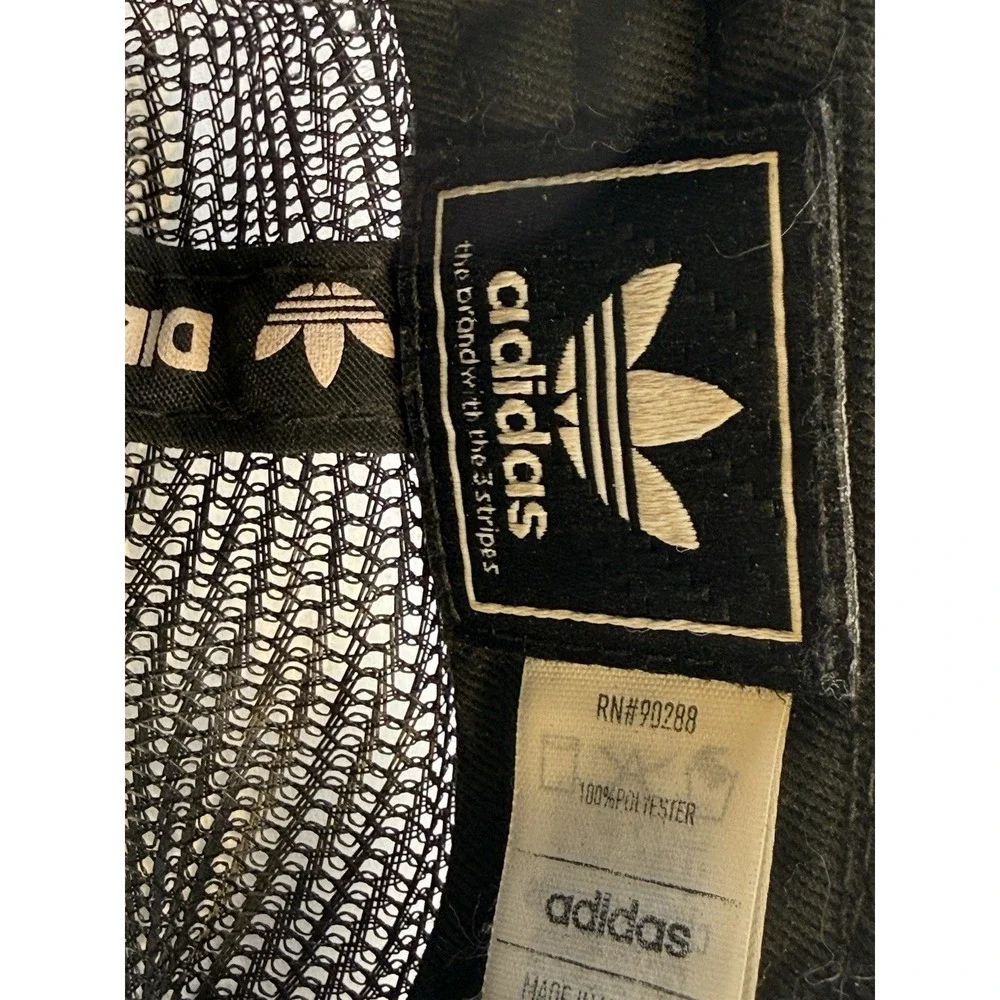 adidas Originals Dispatch Trucker Hat Black Mesh Snapback Cap Y2K